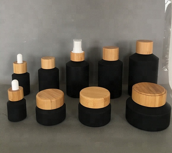 60pcs 120ml black matte glass  - огляд і ціна Luxury Skincare Jars