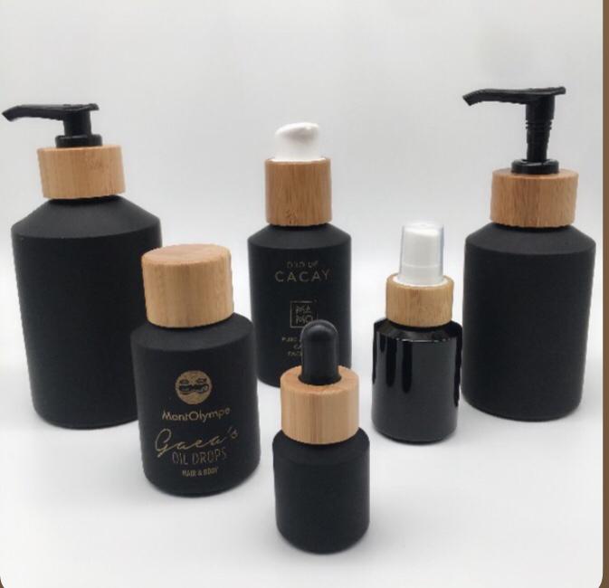 60pcs 120ml black matte glass  - огляд і ціна Luxury Skincare Jars