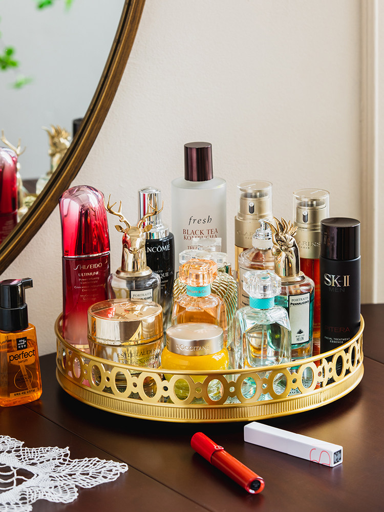 Light luxury mirror brass rota - огляд і ціна Luxury Skincare Tray